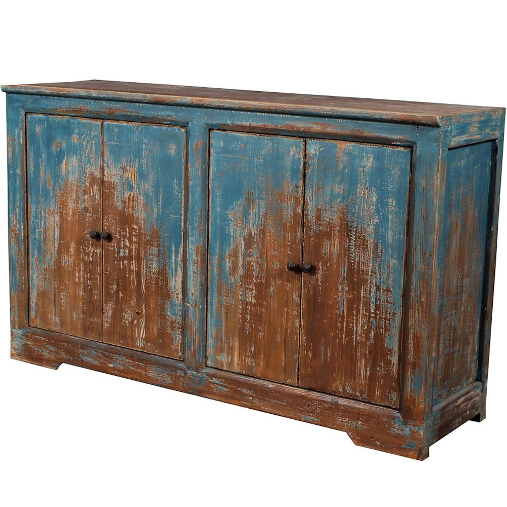 Blue cottage distressed buffet