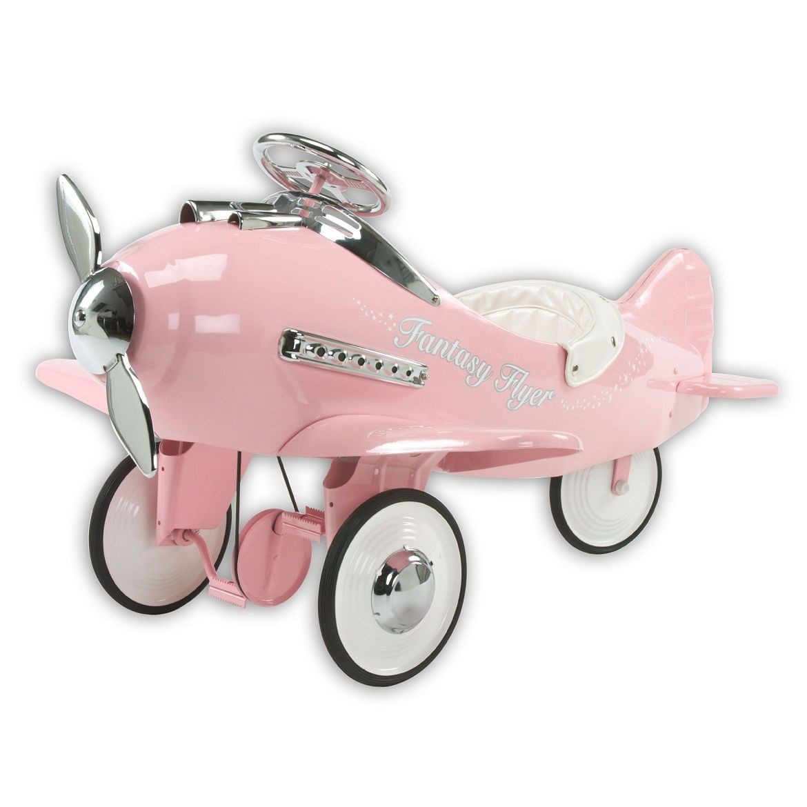 Fantasy flyer pink pedal plane retro airplane ride on toy