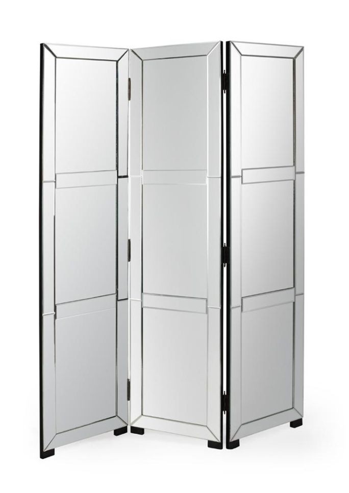Mirror room divider screen angeline mirrored screen room divider