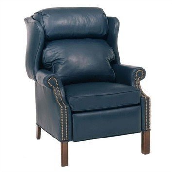 Navy leather recliner 5