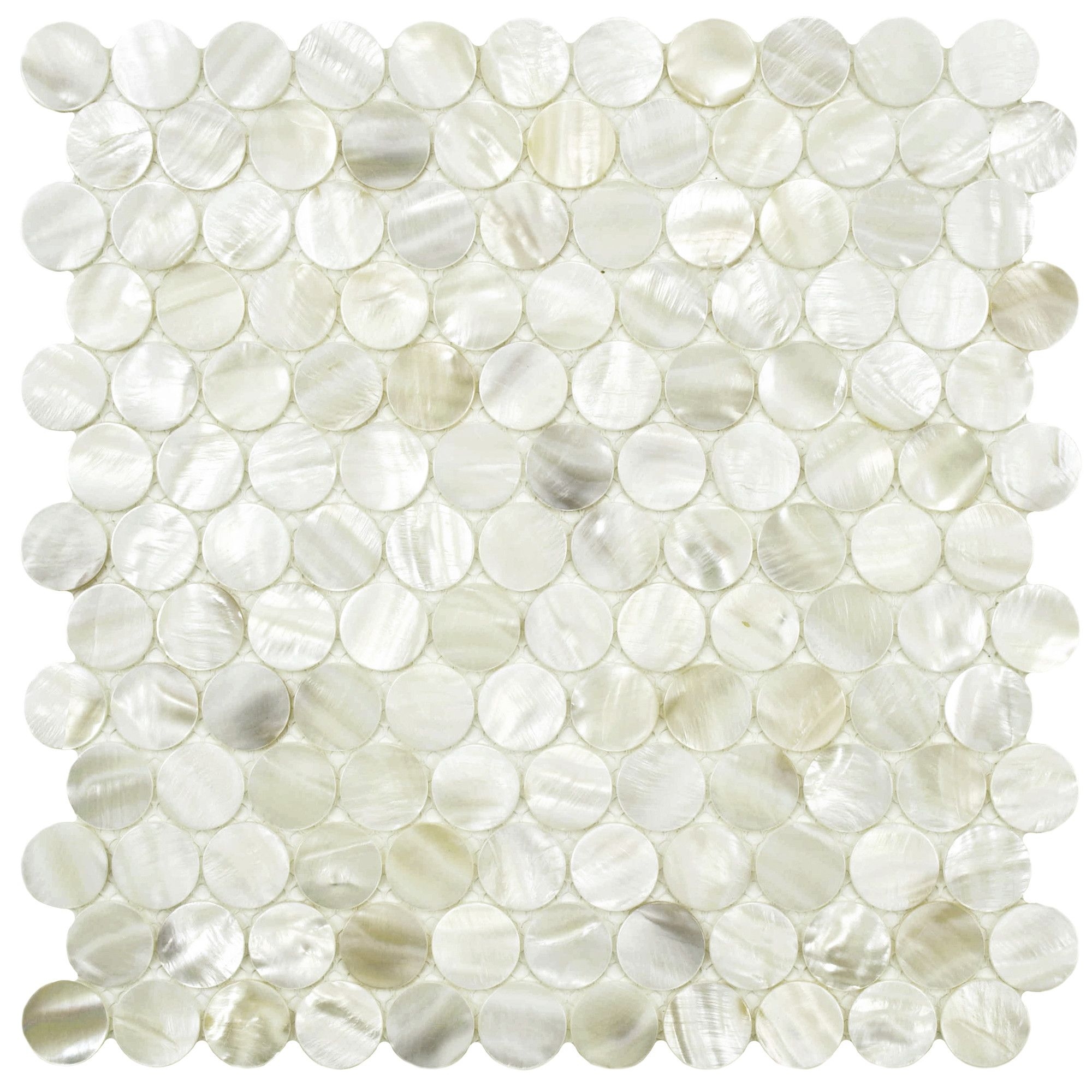 Shore Seashell Textured Mosaic in White (Set of 10)