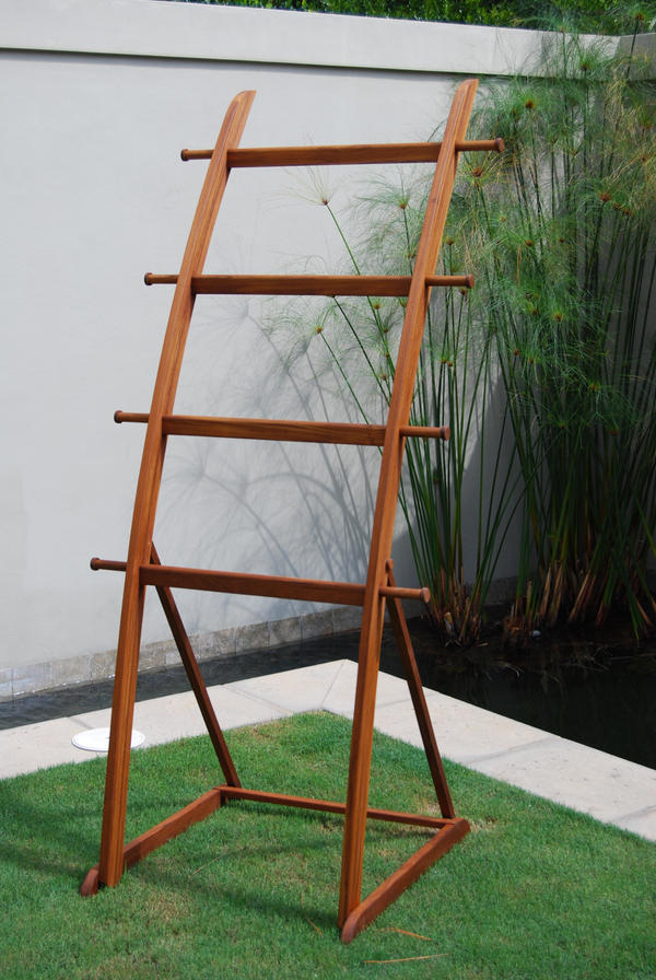 Teak pool towel cheap rack