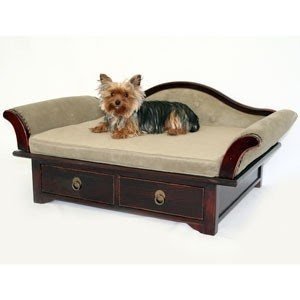 Upholstered wood dog sofa bed with drawers