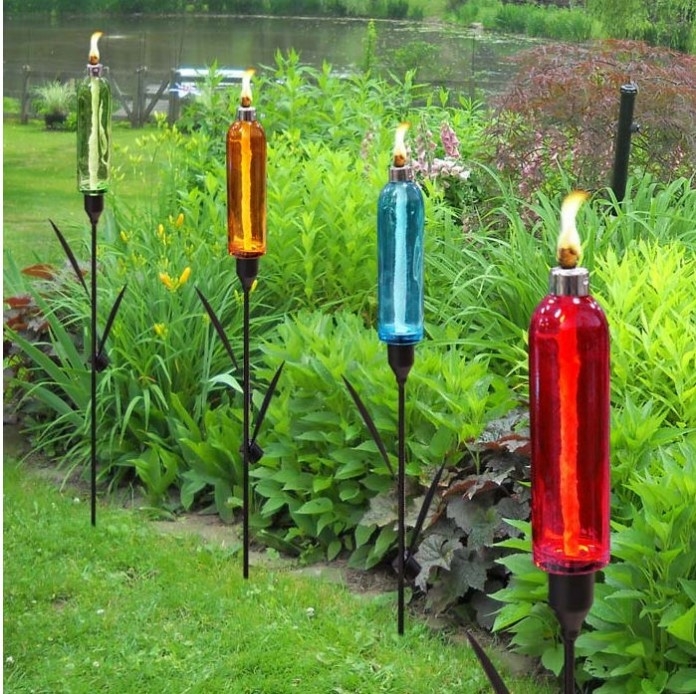 Details about   3x Tiki Torch Bottle Bracket Kit Garden Lighting Outdoor Oil Lantern Flame Torch 