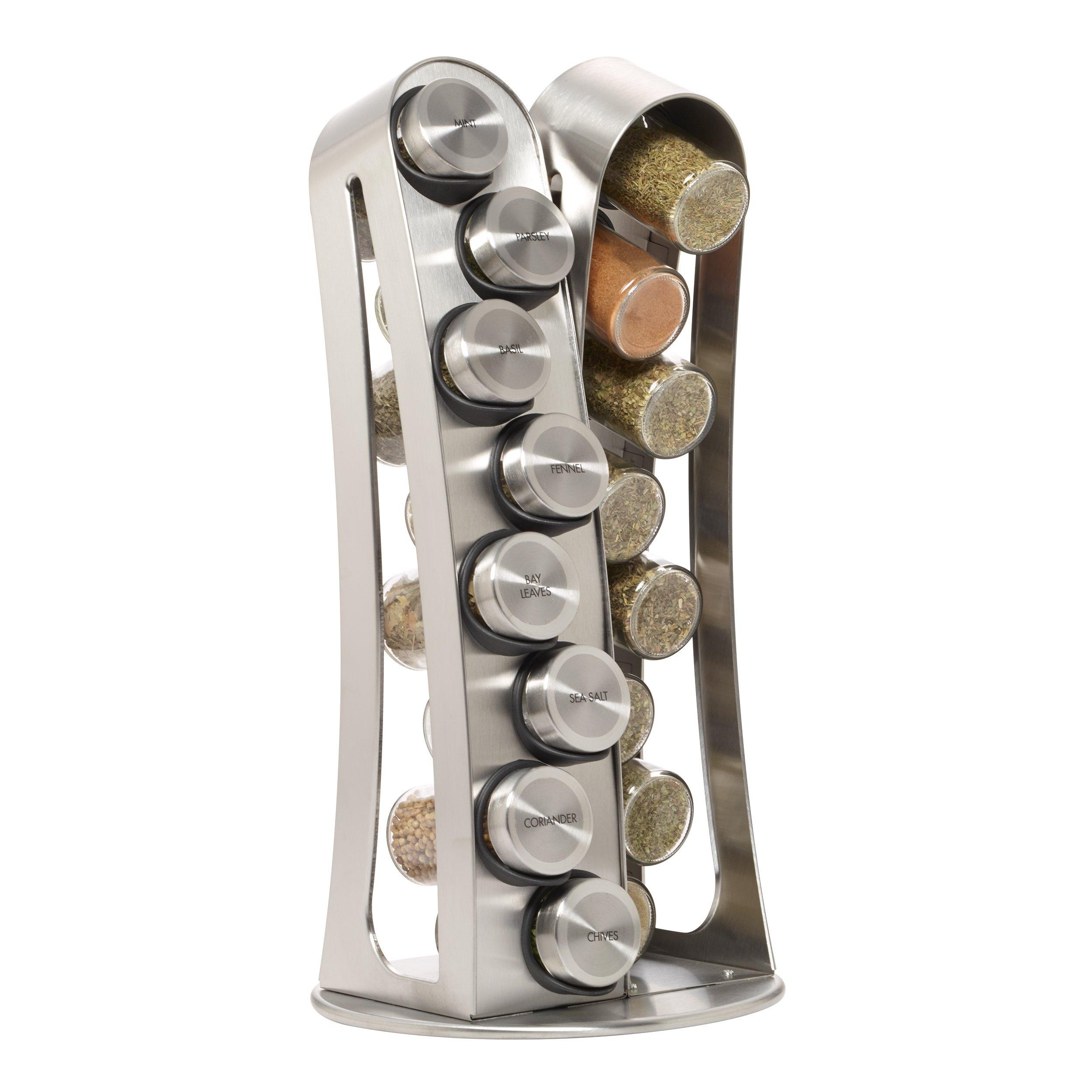 brushed stainless steel spice rack