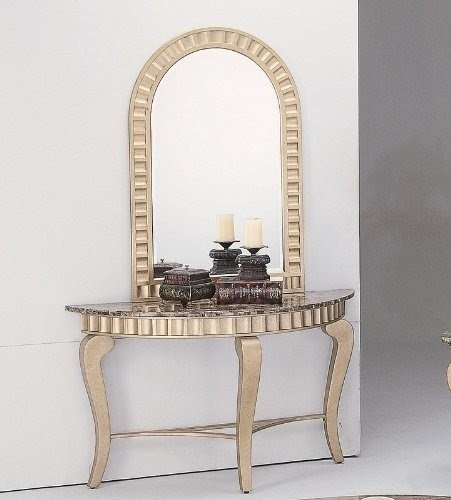 Buy low price 2pc entry way console table mirror set