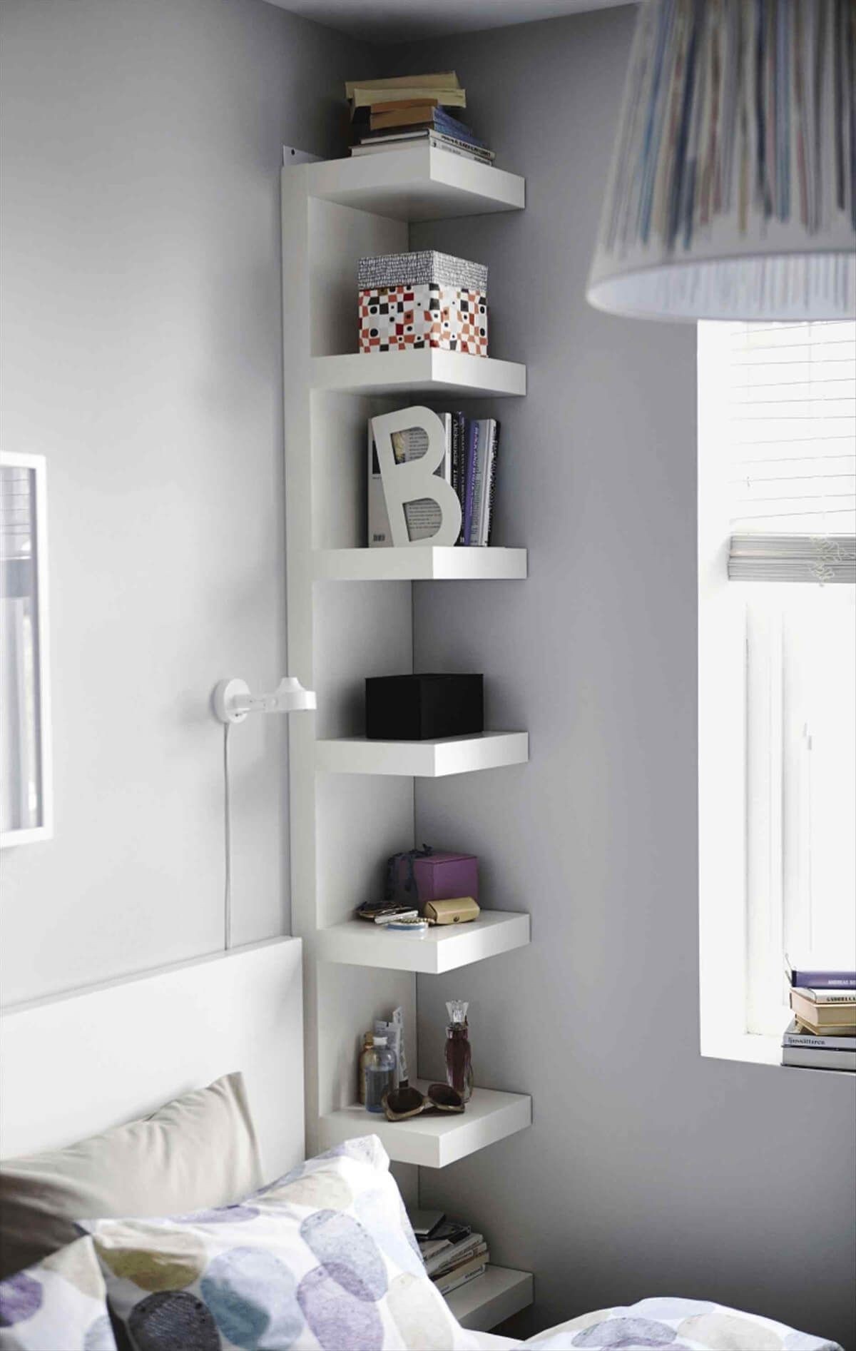 Corner shelves design