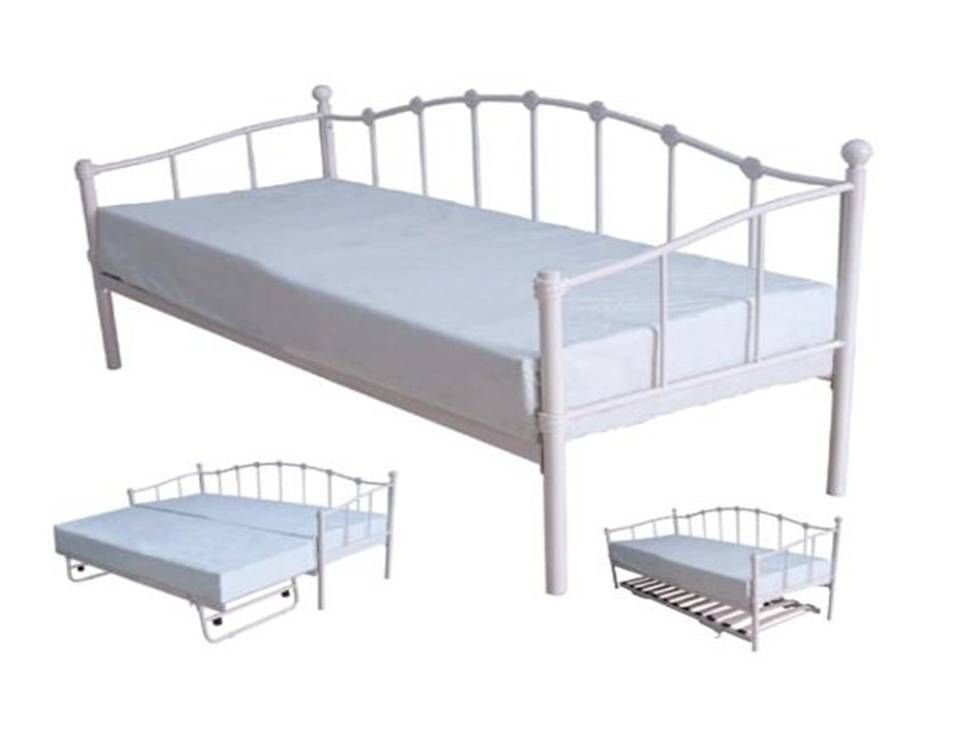 Day beds metal beds paris 3ft 90cm single white metal