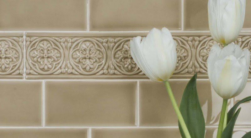 Flower design ceramic border tile jpg