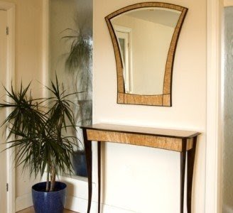 Foyer console table and mirror set 1