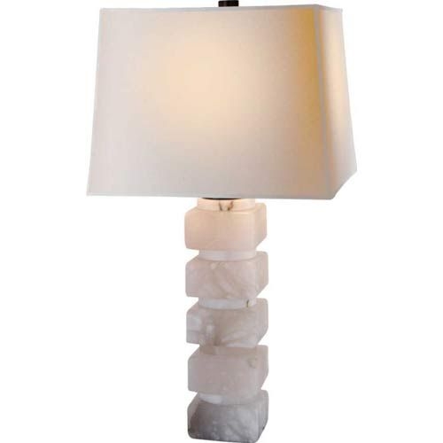 Lamp in alabaster with natural paper shade traditional table lamps