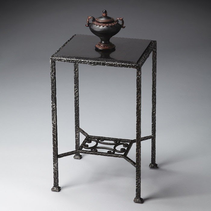 black wrought iron nightstand