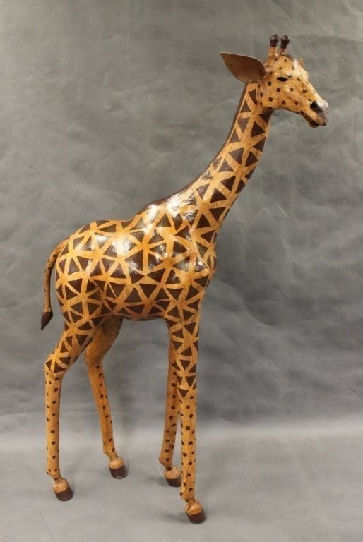 105 giant leather giraffe sculpture