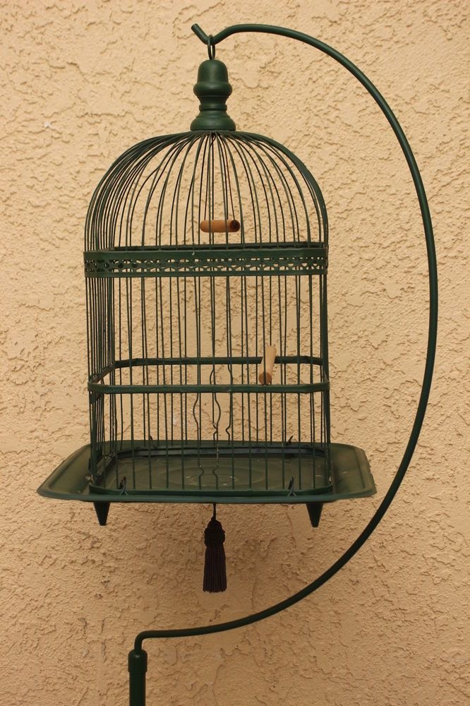Antique victorian hendryx bird cage birdcage w stand painted 66