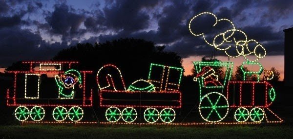 Artificial christmas outdoor christmas lights animated train set