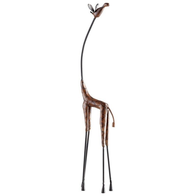 Buy cyan design tall giraffe sculpture in hand applied multicolor