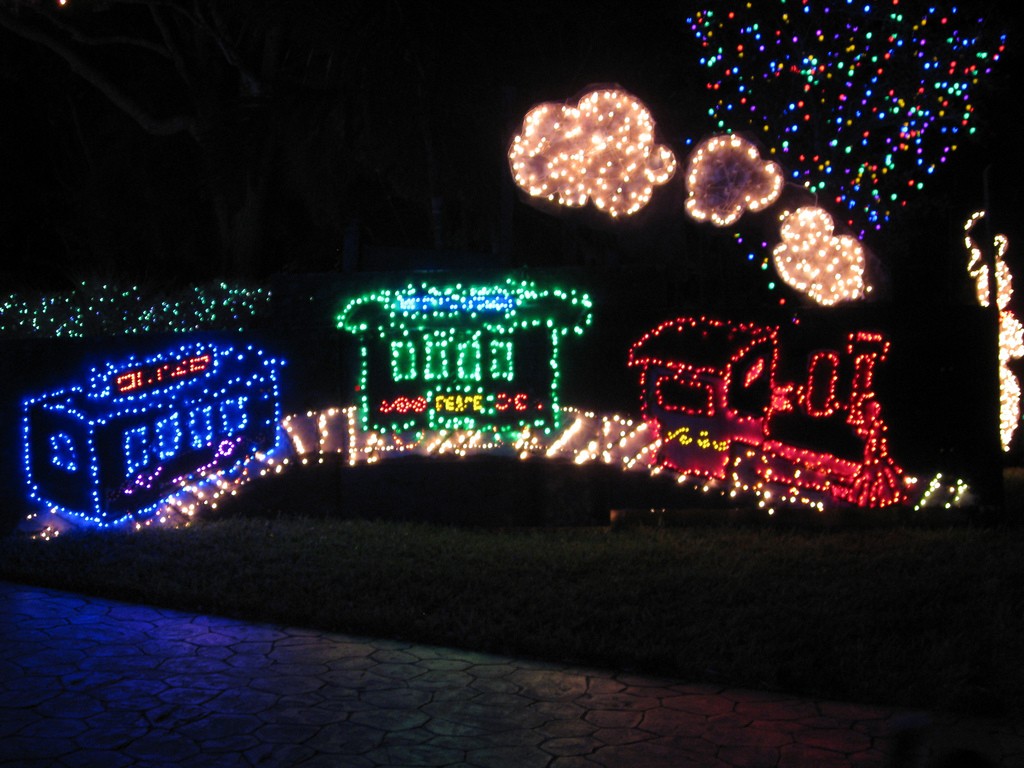 Christmas decorations decoration outdoor lighted christmas train