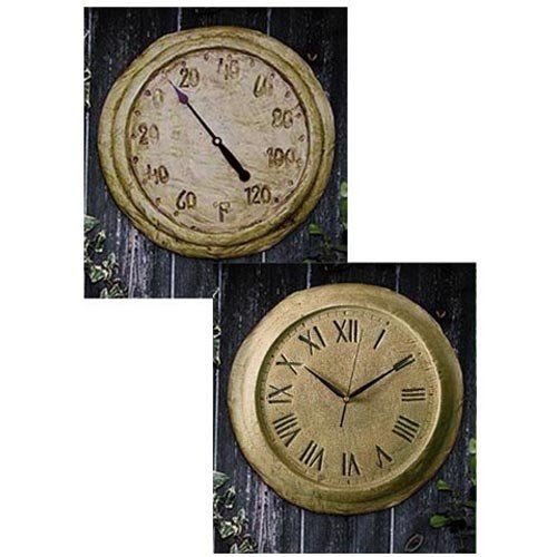 Clock thermometer stone effect 14 99 thermometer and clock set