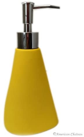 yellow bathroom soap dispenser