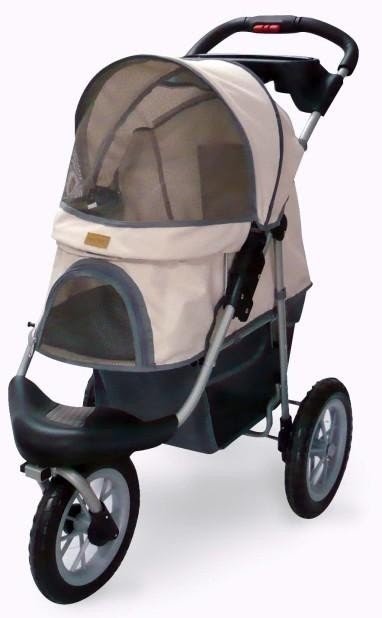 Pet Jogging Stroller With Cup Holder Brown