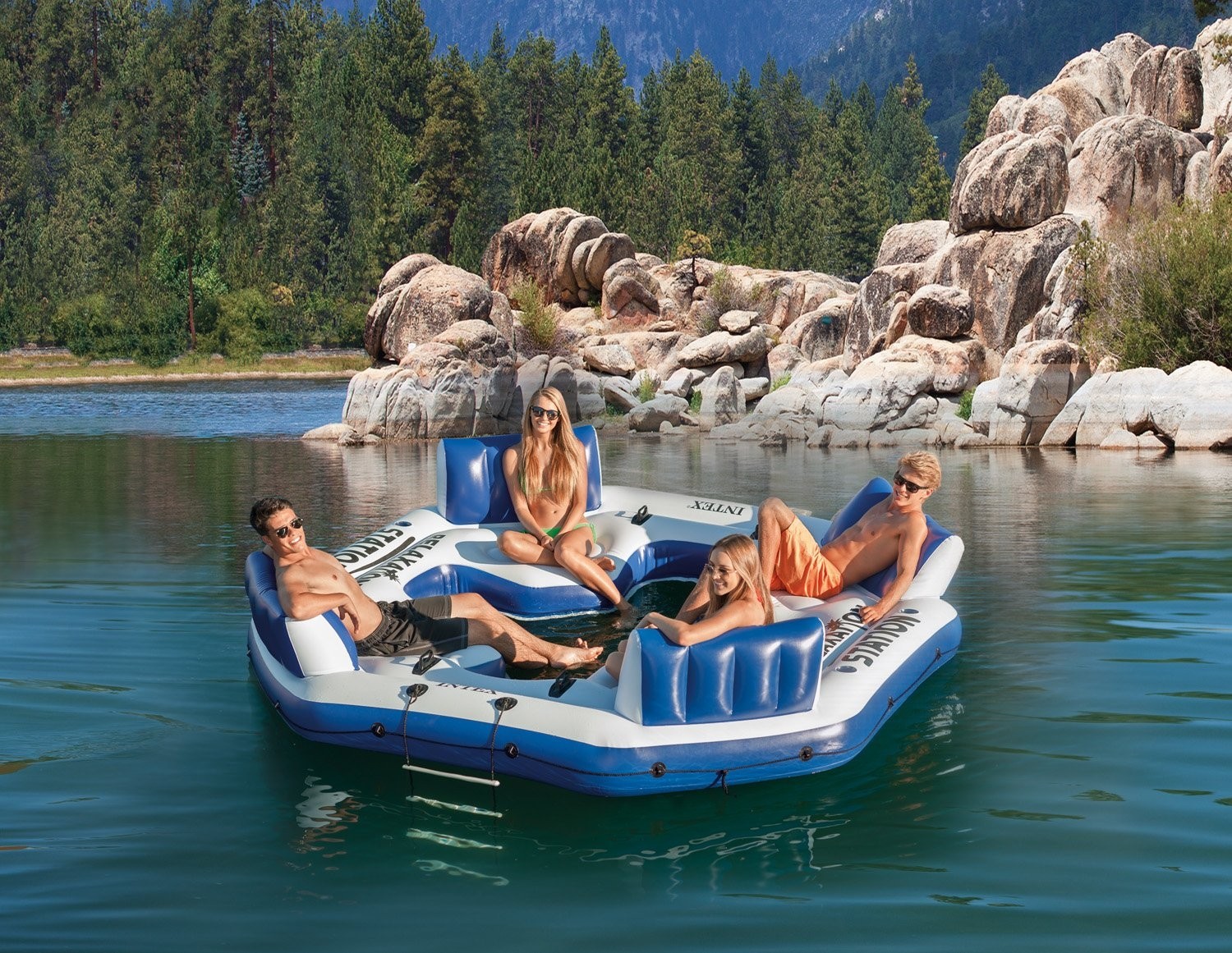 Giant 4 person inflatable lake raft pool float ocean floating