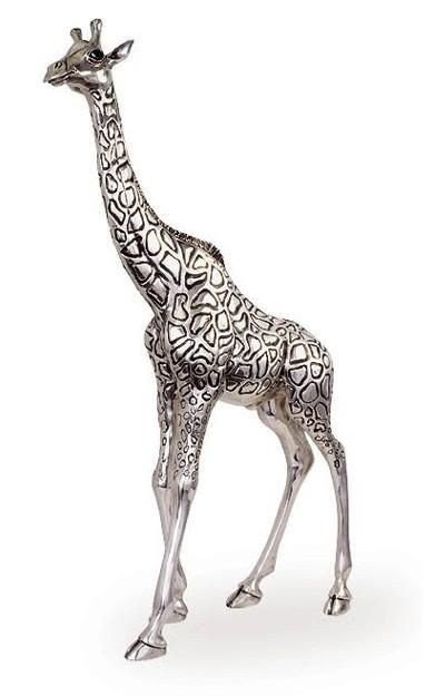 Giraffe ltd edition silver plated sculpture standing tall