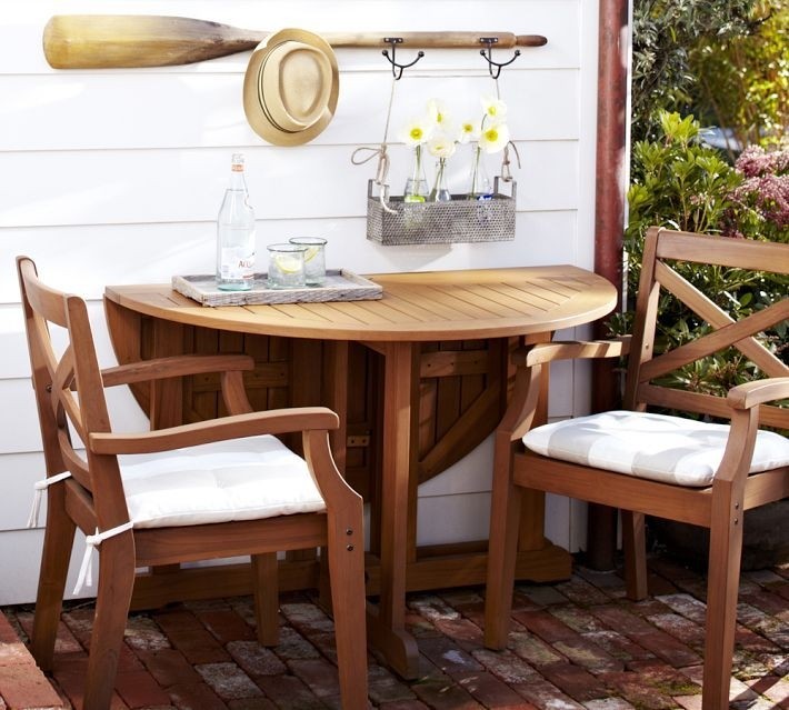 Hampstead teak round drop leaf dining table chair set honey
