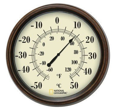National geographic decorative thermometer and clock set
