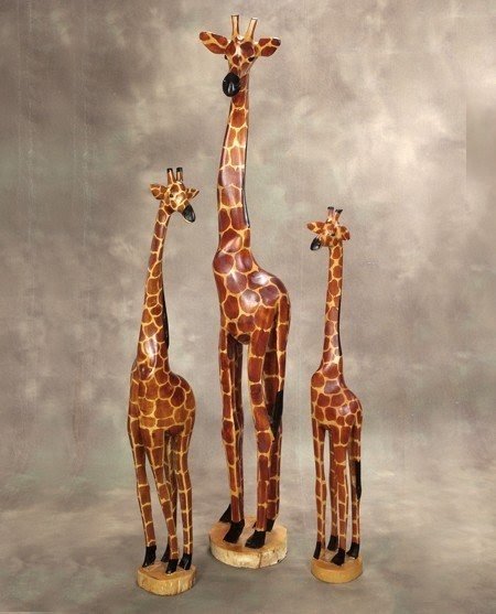 Silver giraffe statue