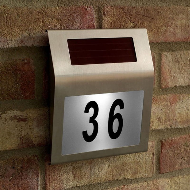 Solar house numbers solar powered house number sign stainless steel