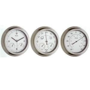 Stainless steel clock barometer thermometer set 8 1