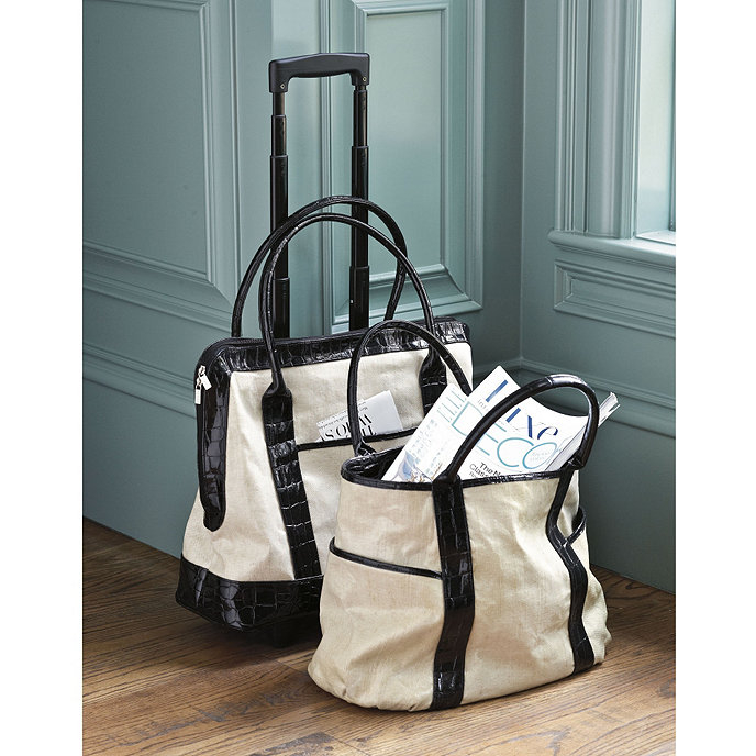 Tote bag with wheels hot sale canvas