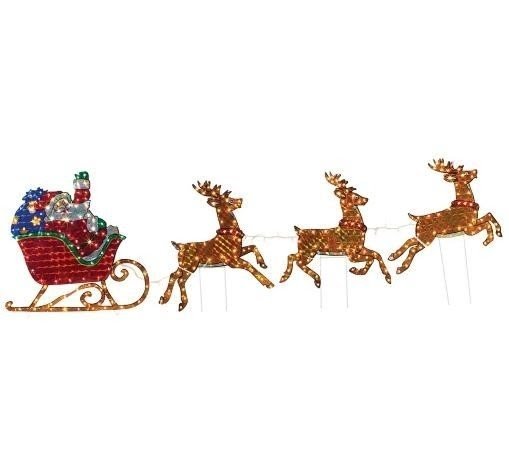 Details about 280 lights santa deer sleigh outdoor christmas decor