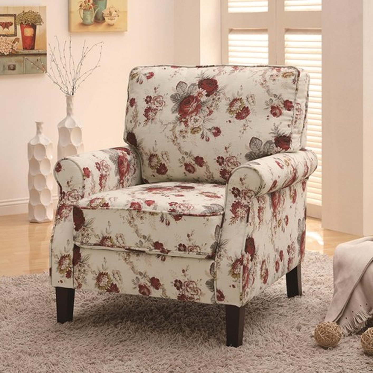 Floral accent deals chair with arms