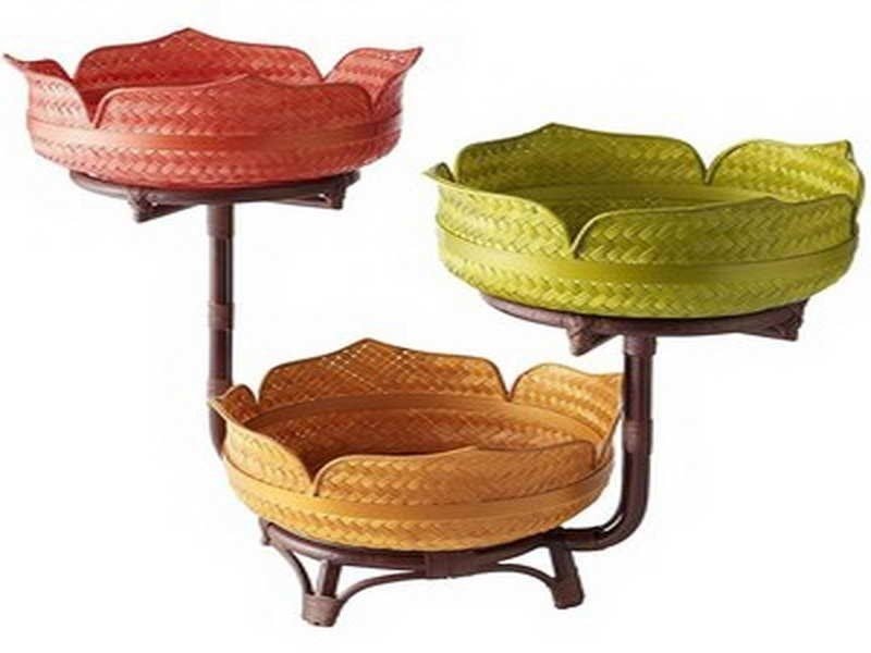 Images of decorative design of 3 tier fruit basket for