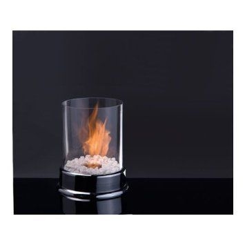 Outdoor bio ethanol flame light round glass table fire lamp