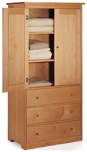 Pacific rim bedroom furniture wardrobe cabinet armoire with shelves