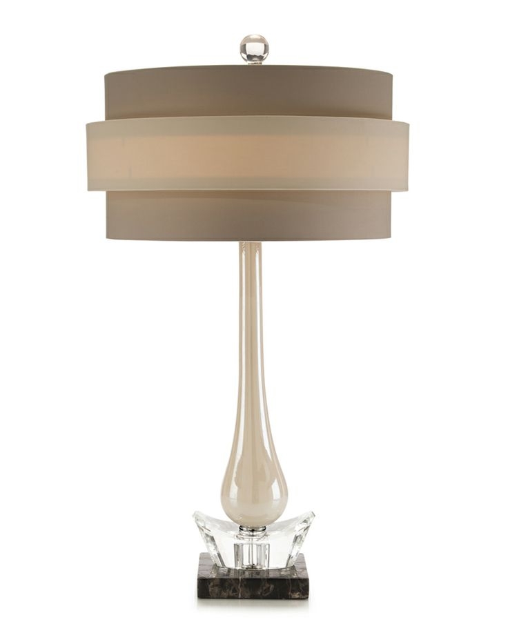 Pearlized Glass Accent 28.5" H Table Lamp with Drum Shade