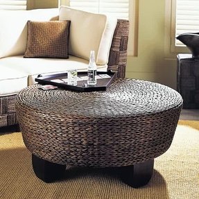 Round Wicker Ottoman Coffee Table - Ideas on Foter