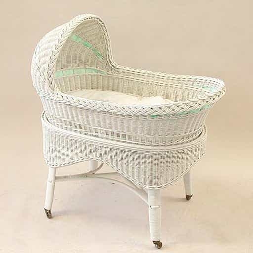 wicker baby carriage basket