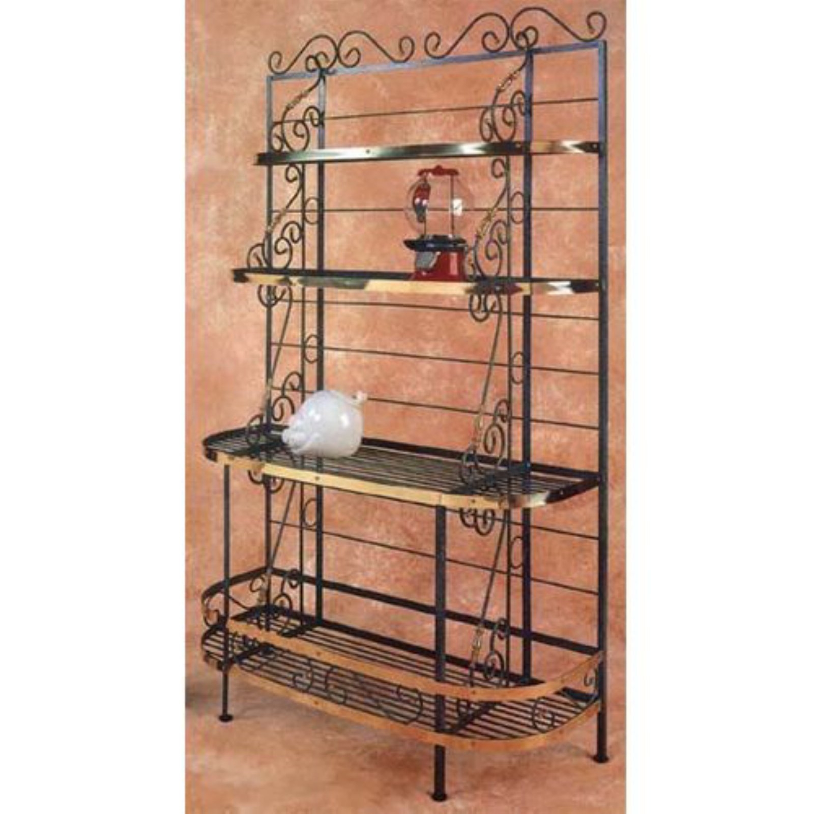 Bakers racks with brass