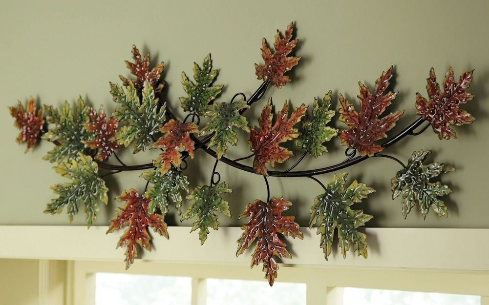 Metal leaf wall hanging