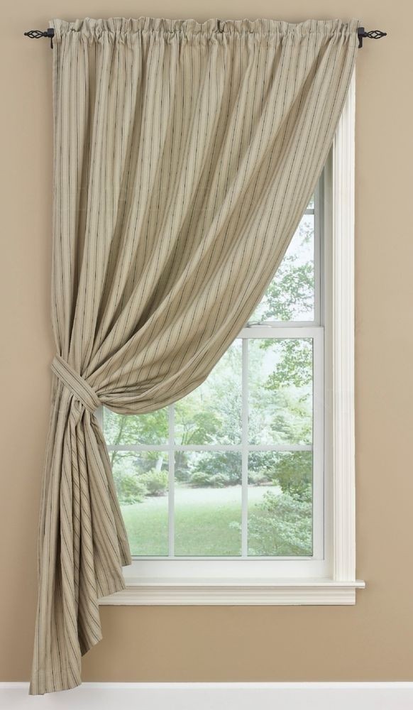 Single tieback curtain panel millstone lined single tieback curtain