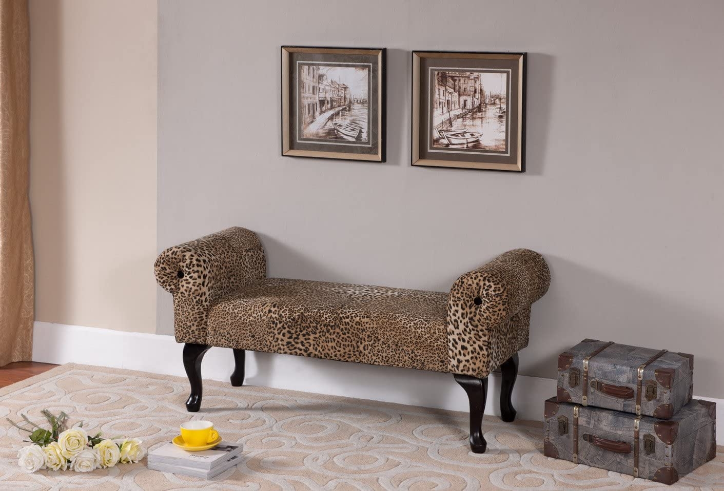 This gorgeous leopard print bench would be a talking point