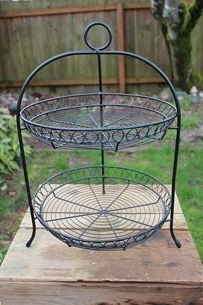 Rustic wood cake stand