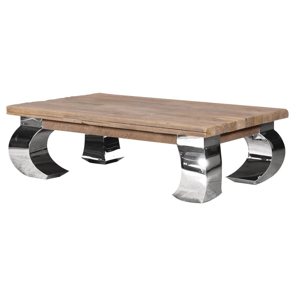 Wood and chrome coffee table 2