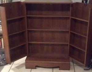 Beautiful Dark Wood Dvd Vhs Cd Locking Cabinet Storage Beautiful Furniture
