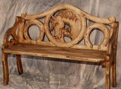 Carved wooden bench 2