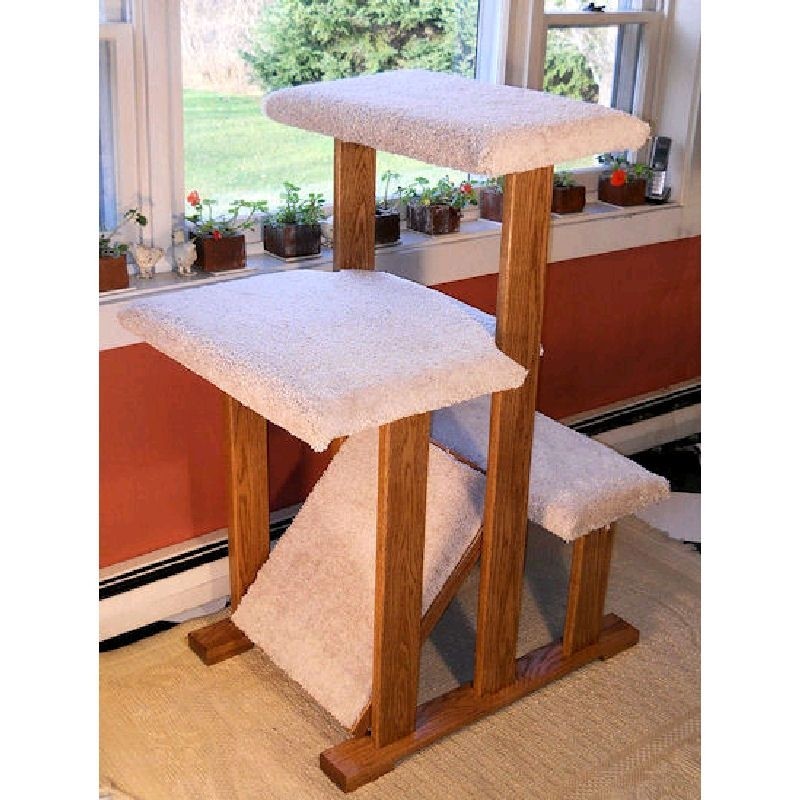 Cat furniture by type cat trees solid wood triple perch