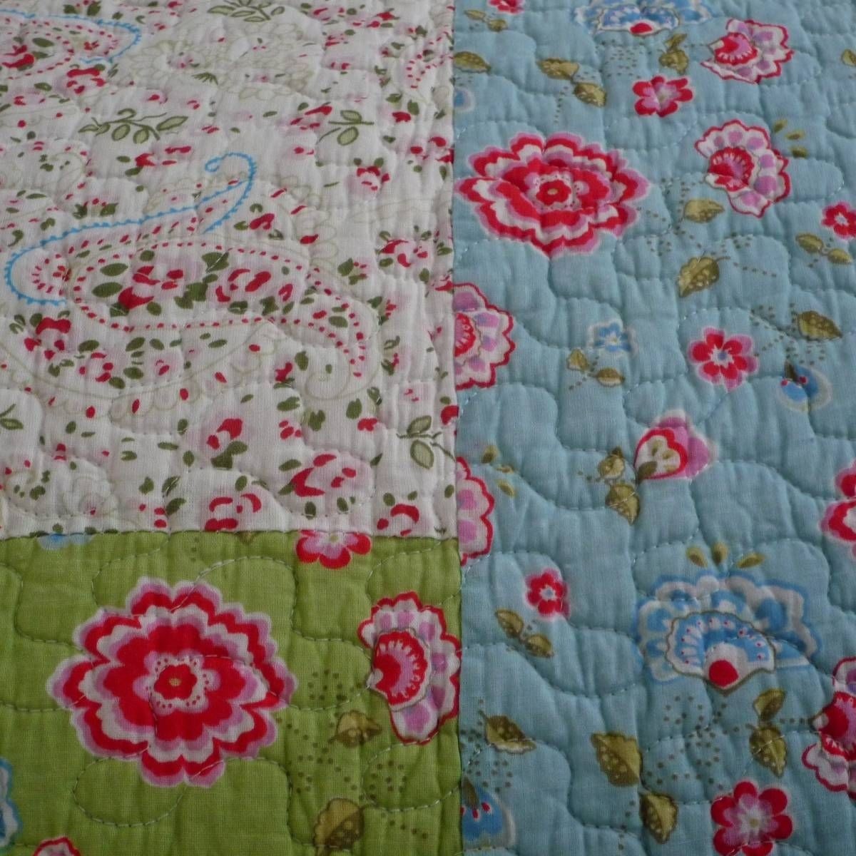 Childrens girls bedding mariella floral patchwork quilt